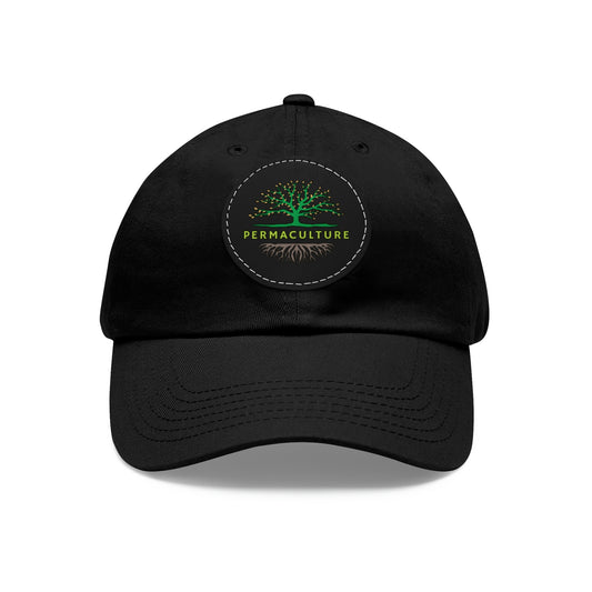 Permaculture - Dad Hat with Round Leather Patch