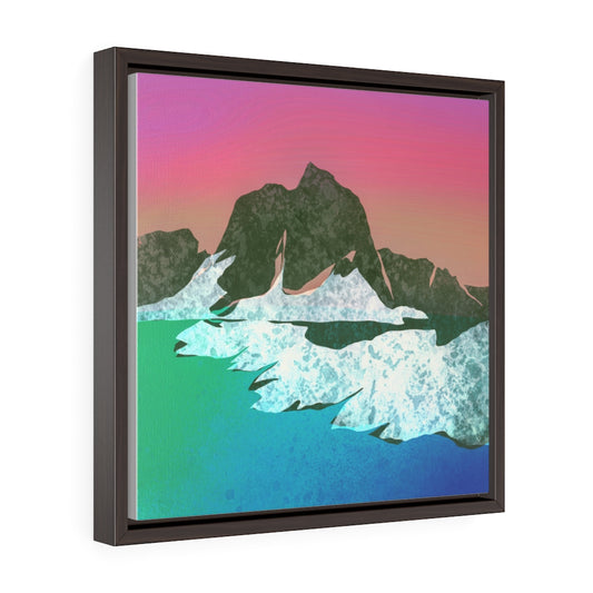Northern Glacier - Square Framed Premium Gallery Wrap Canvas