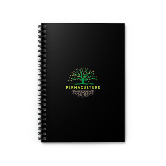 Permaculture - Spiral Notebook - Ruled Line - Black Cover