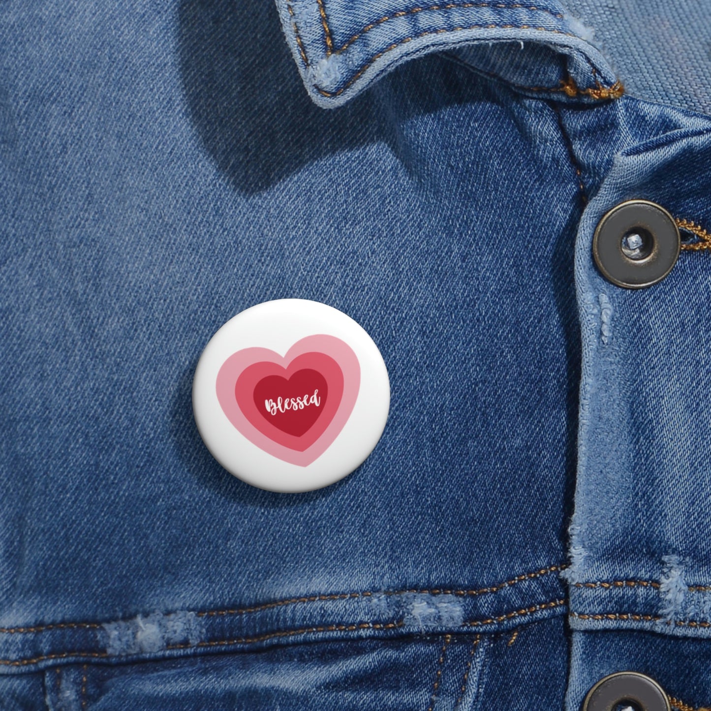 Blessed Heart Pin Button