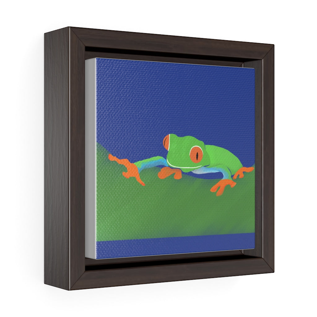 Frog - Square Framed Premium Gallery Wrap Canvas
