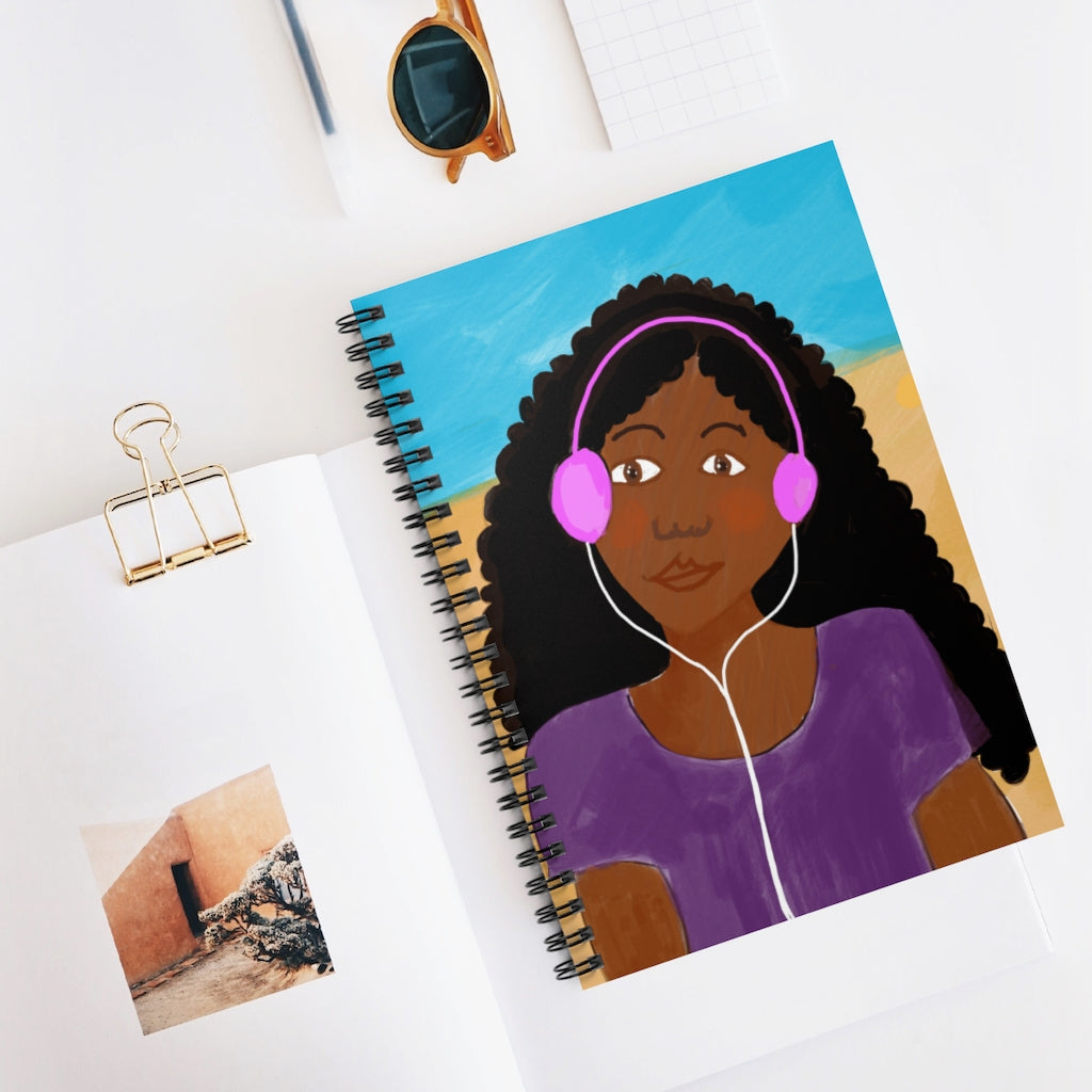 African-American Girl - Spiral Notebook - Ruled Line