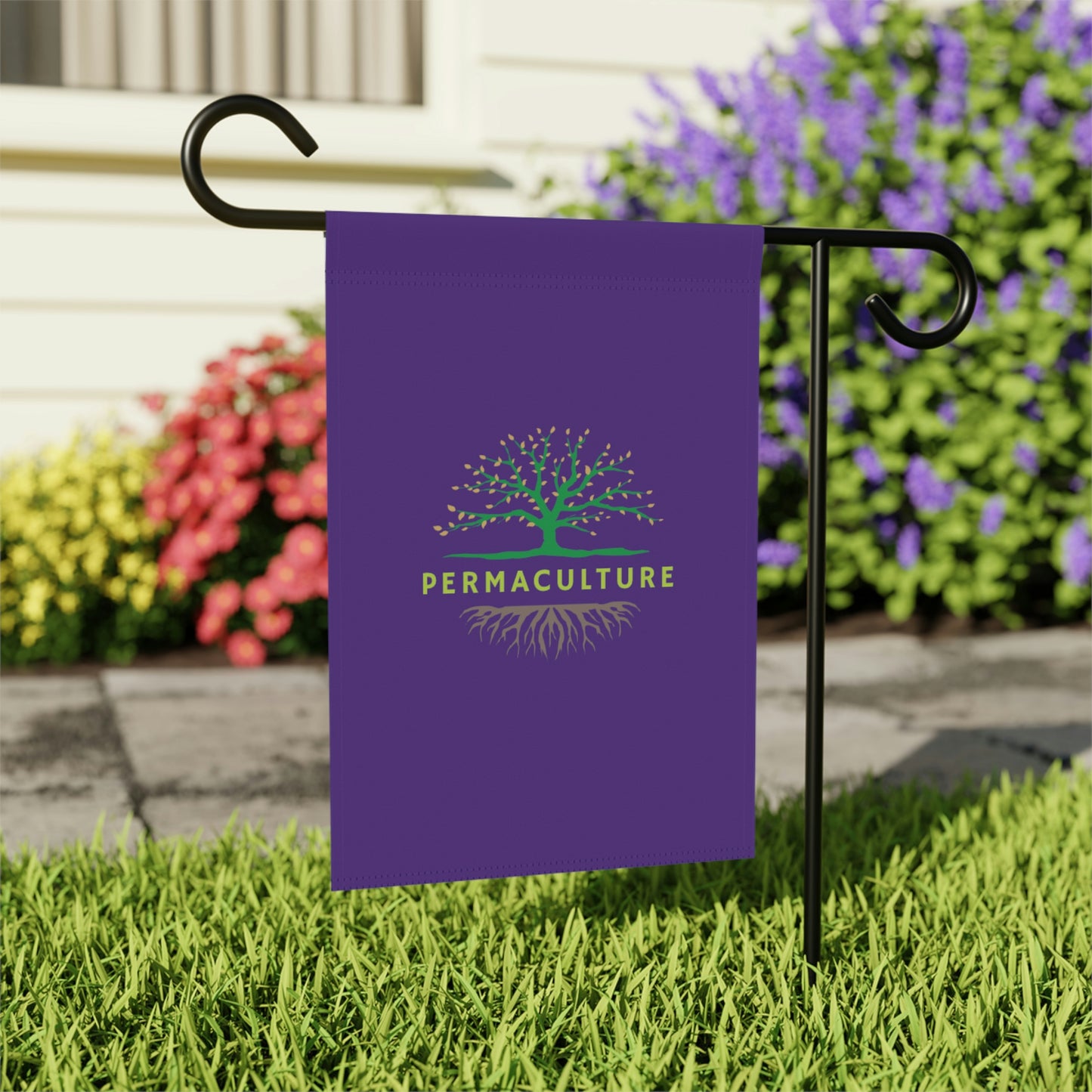 Permaculture - Garden & House Banner - Purple