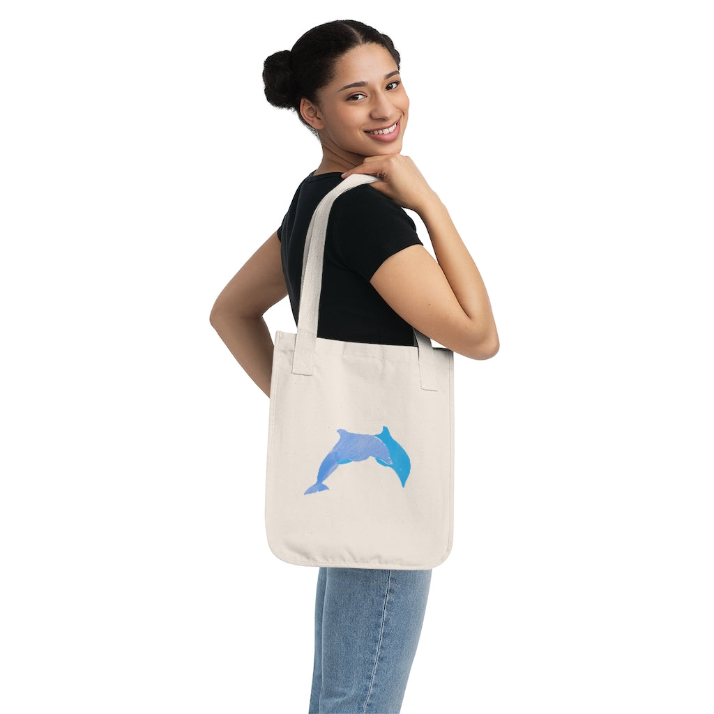 Organic Canvas Tote Bag - Dolphins