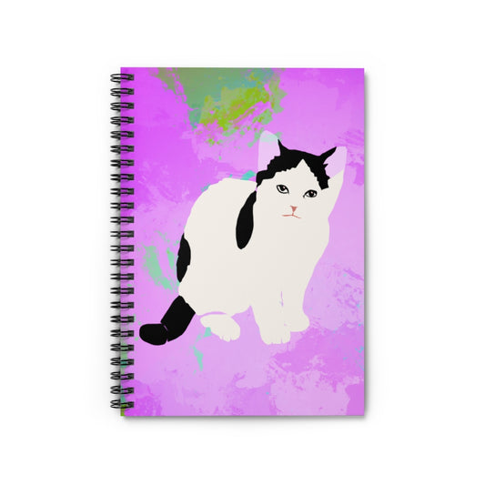 Kitty Cat Spiral Notebook - Ruled Line (Pink)