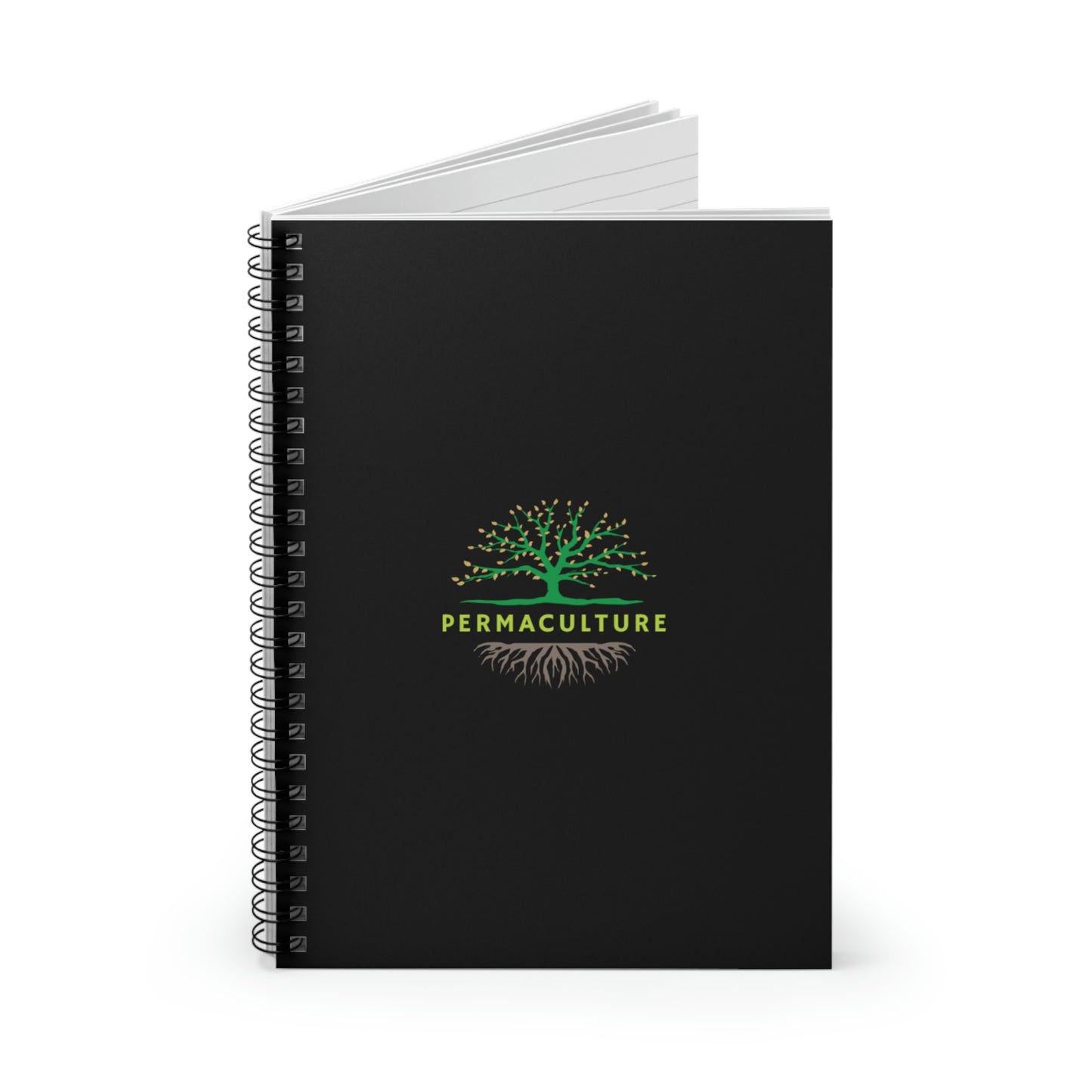 Permaculture - Spiral Notebook - Ruled Line - Black Cover