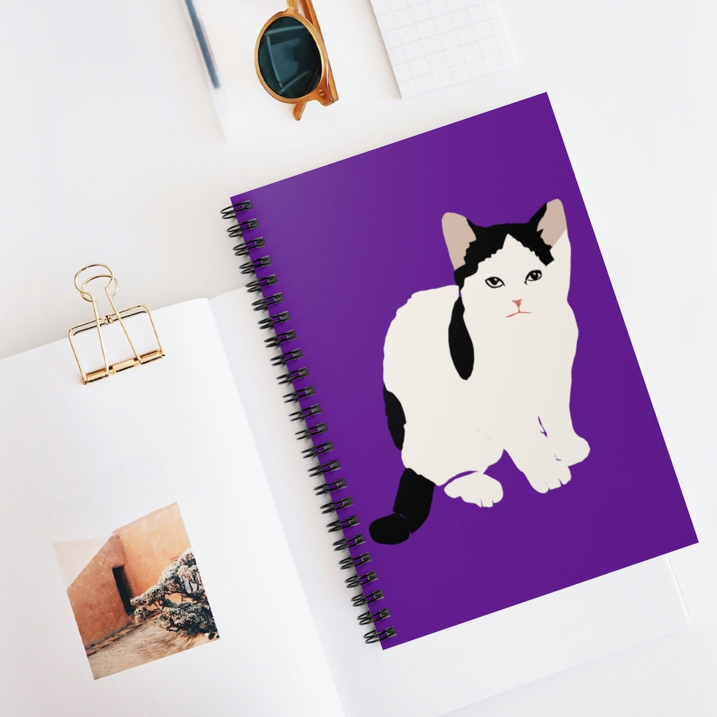 Kitty Cat Spiral Notebook - Ruled Line (Purple)