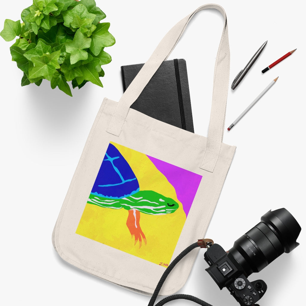 Organic Canvas Tote Bag - Turtle Design