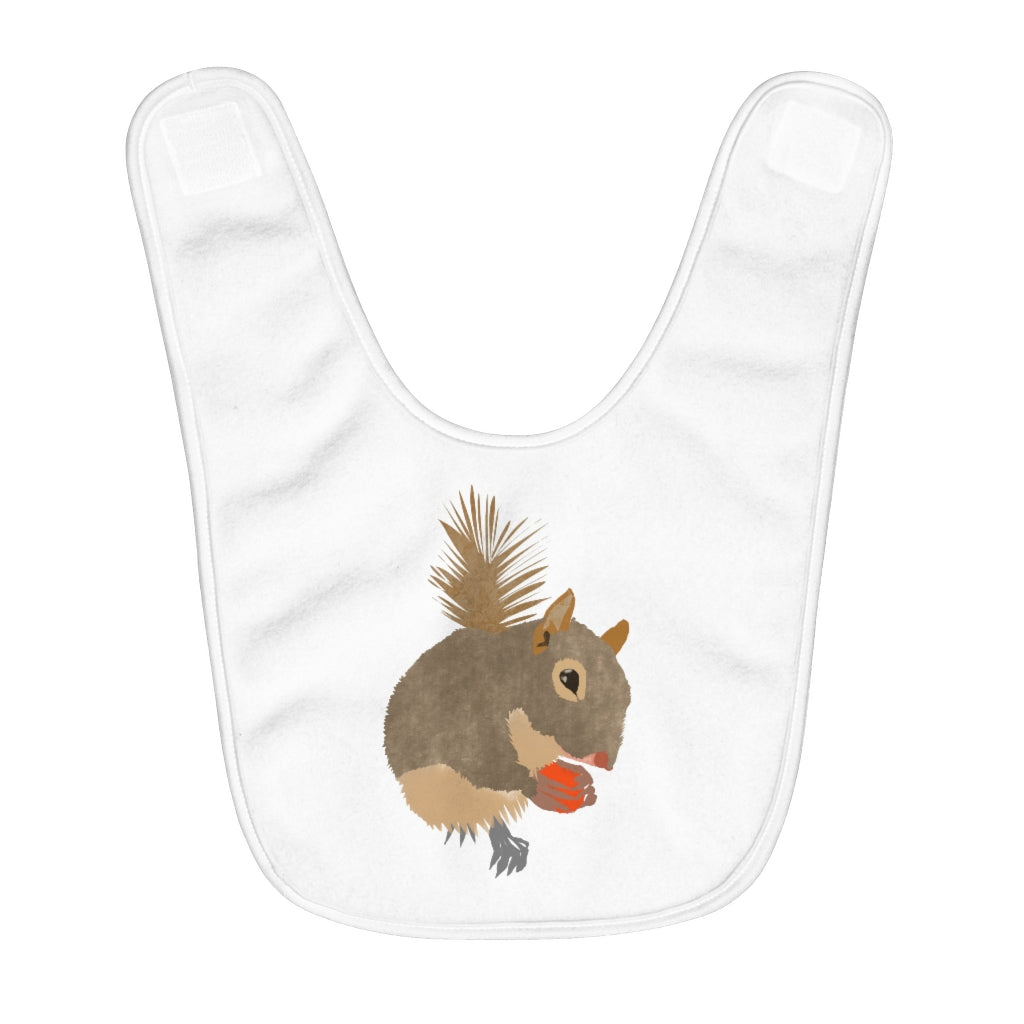 Squirrel Print - Fleece Baby Bib