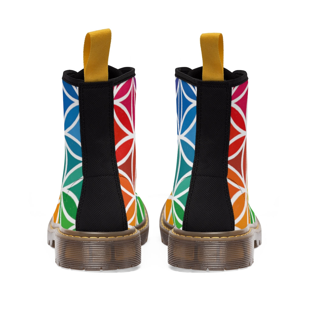 Men's Canvas Boots - Flower of Life