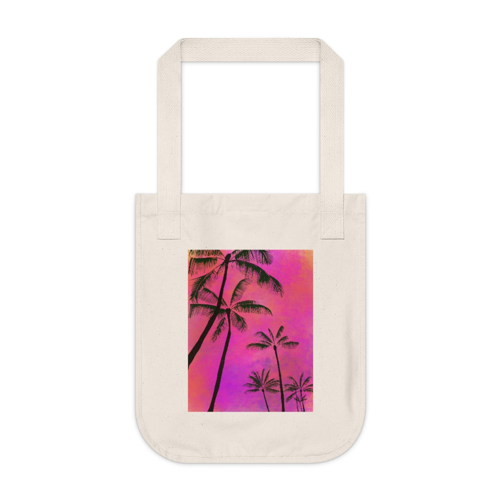 Organic Canvas Tote Bag - Palm Trees