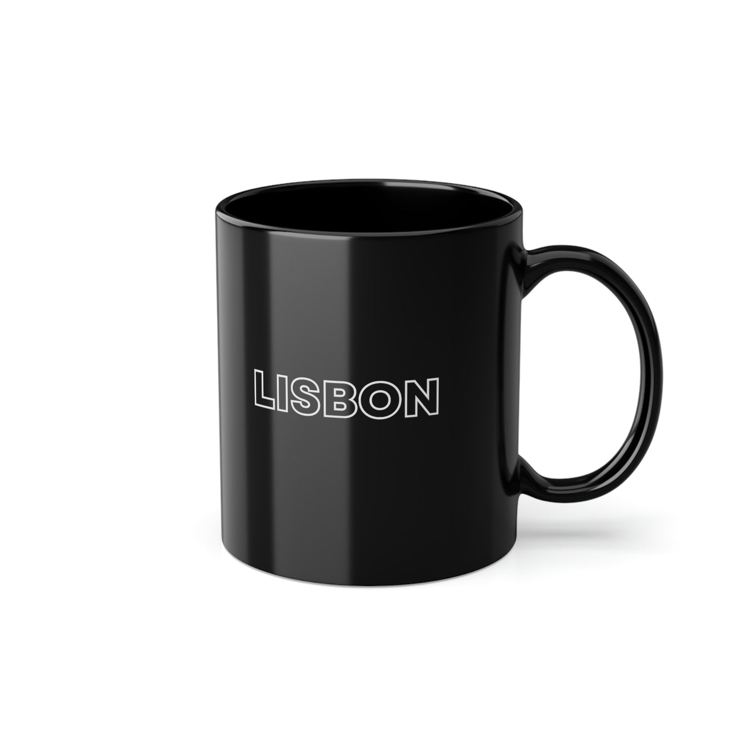 LISBON - CITY MUG - Black Coffee Cup, 11oz