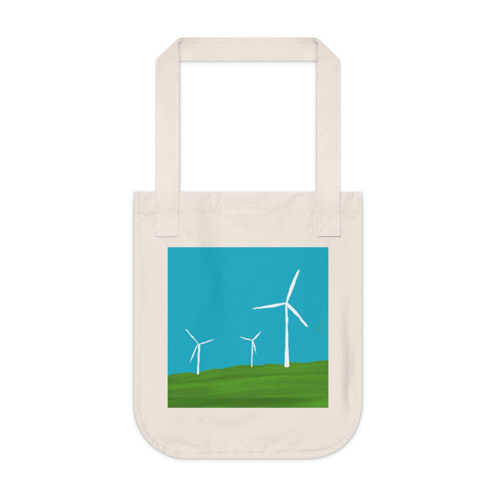 Organic Canvas Tote Bag - Wind Turbines