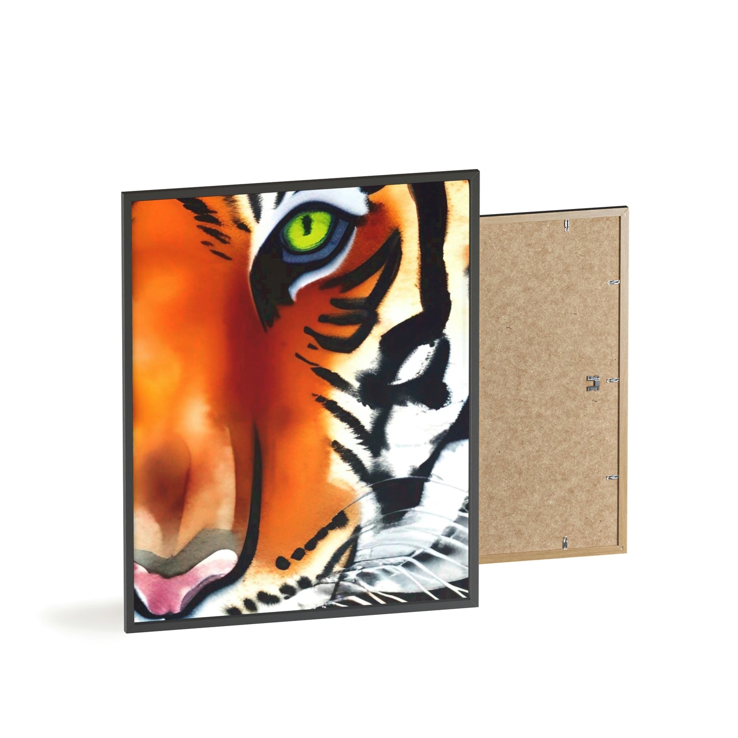 TIGER Poster with Wooden Frame