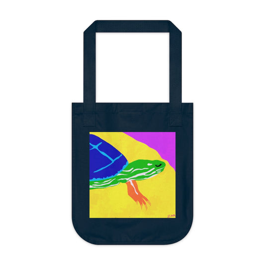 Organic Canvas Tote Bag - Turtle Design