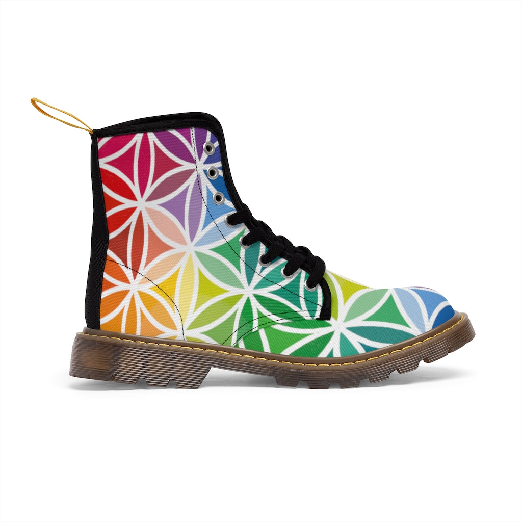 Men's Canvas Boots - Flower of Life