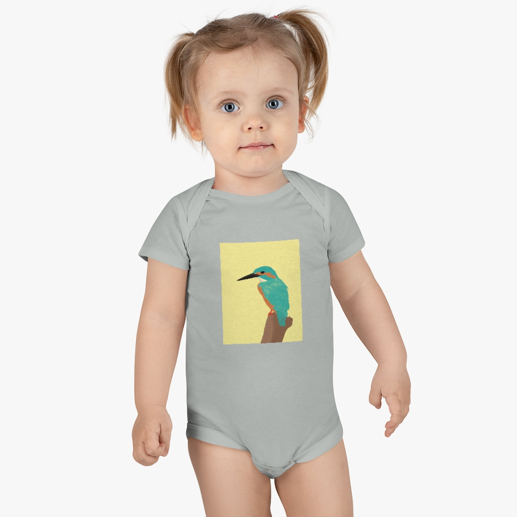 Kingfisher Bird Design - Baby Short Sleeve Onesie®