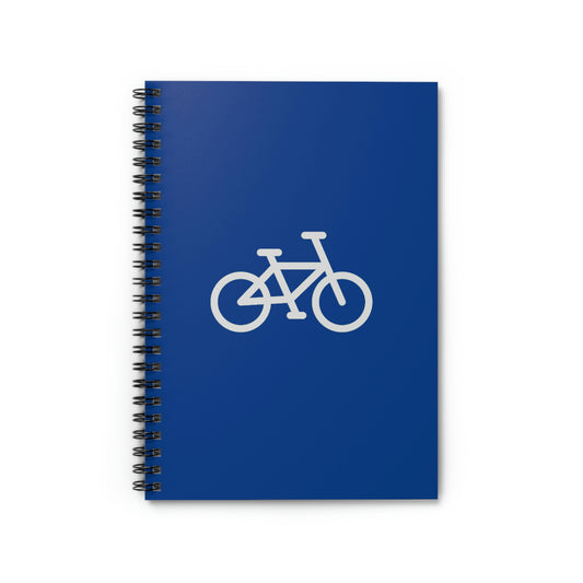 Bike Print - Spiral Notebook - Ruled Line - Blue