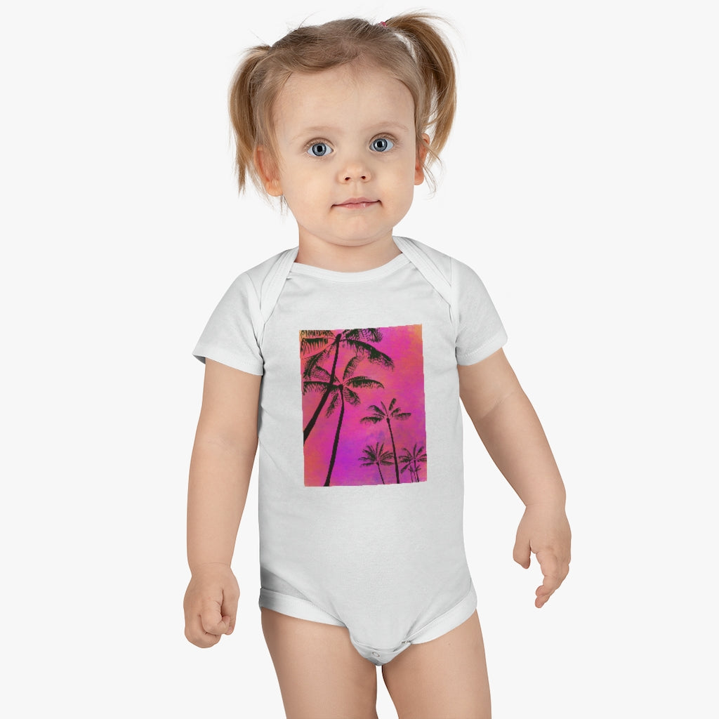 Palm Tree Onesie® Organic Baby Bodysuit
