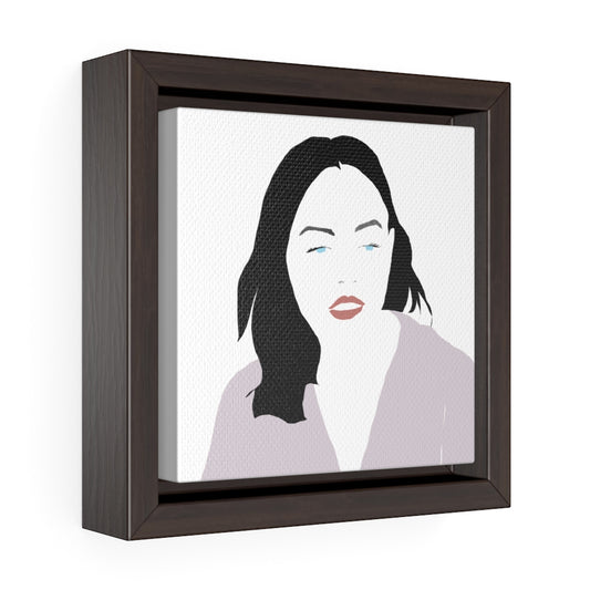 Female Face - Square Framed Premium Gallery Wrap Canvas