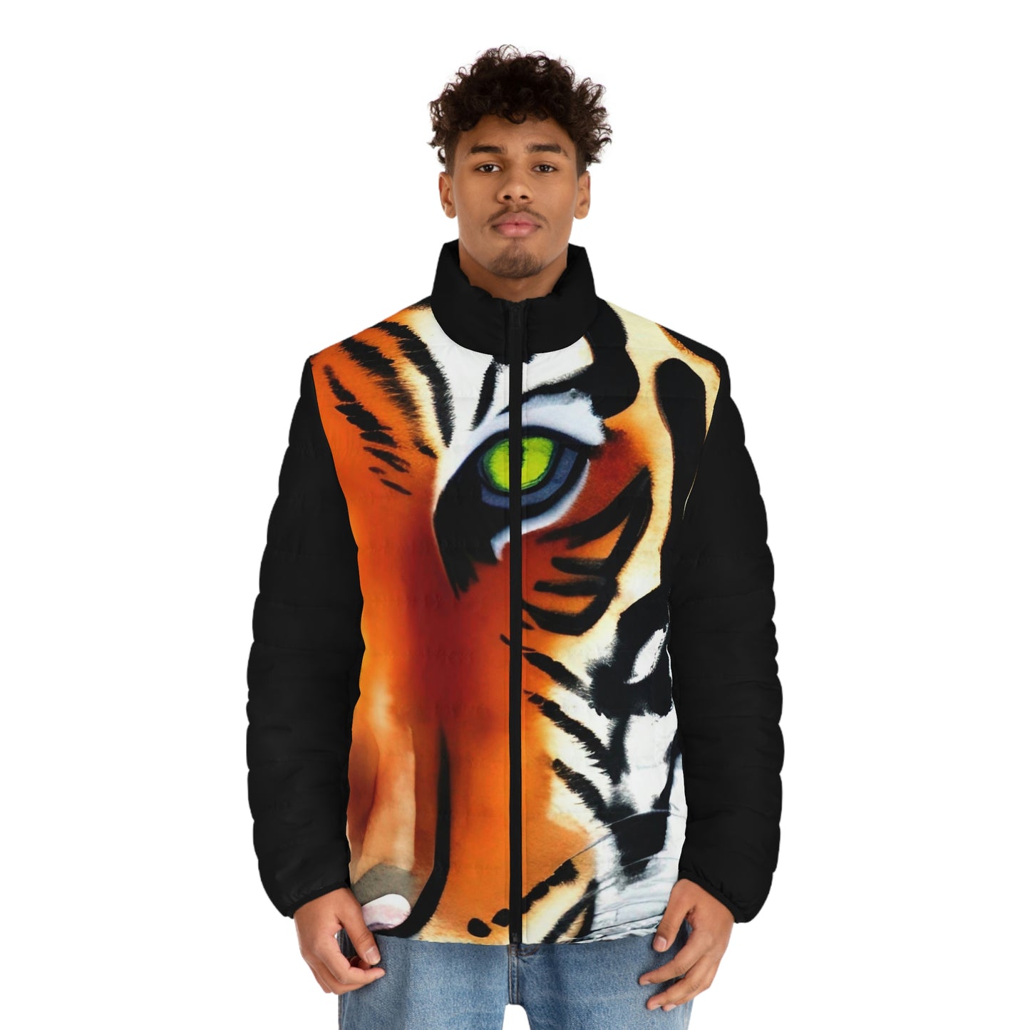 TIGER - Men's Puffer Jacket (One-sided Print)