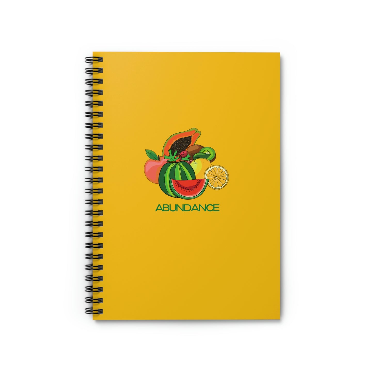 ABUNDANCE - Spiral Notebook - Ruled Line - Yellow Cover