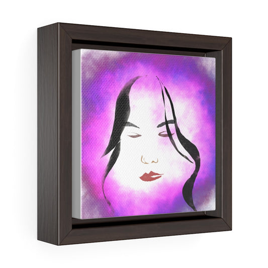 Female Face - Square Framed Premium Gallery Wrap Canvas
