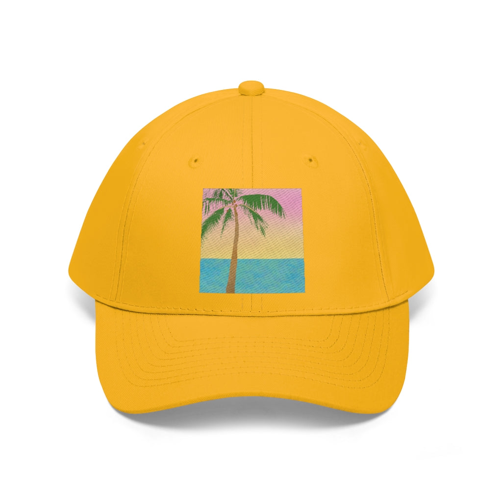 Tropical Palm Tree Scene - Unisex Twill Hat