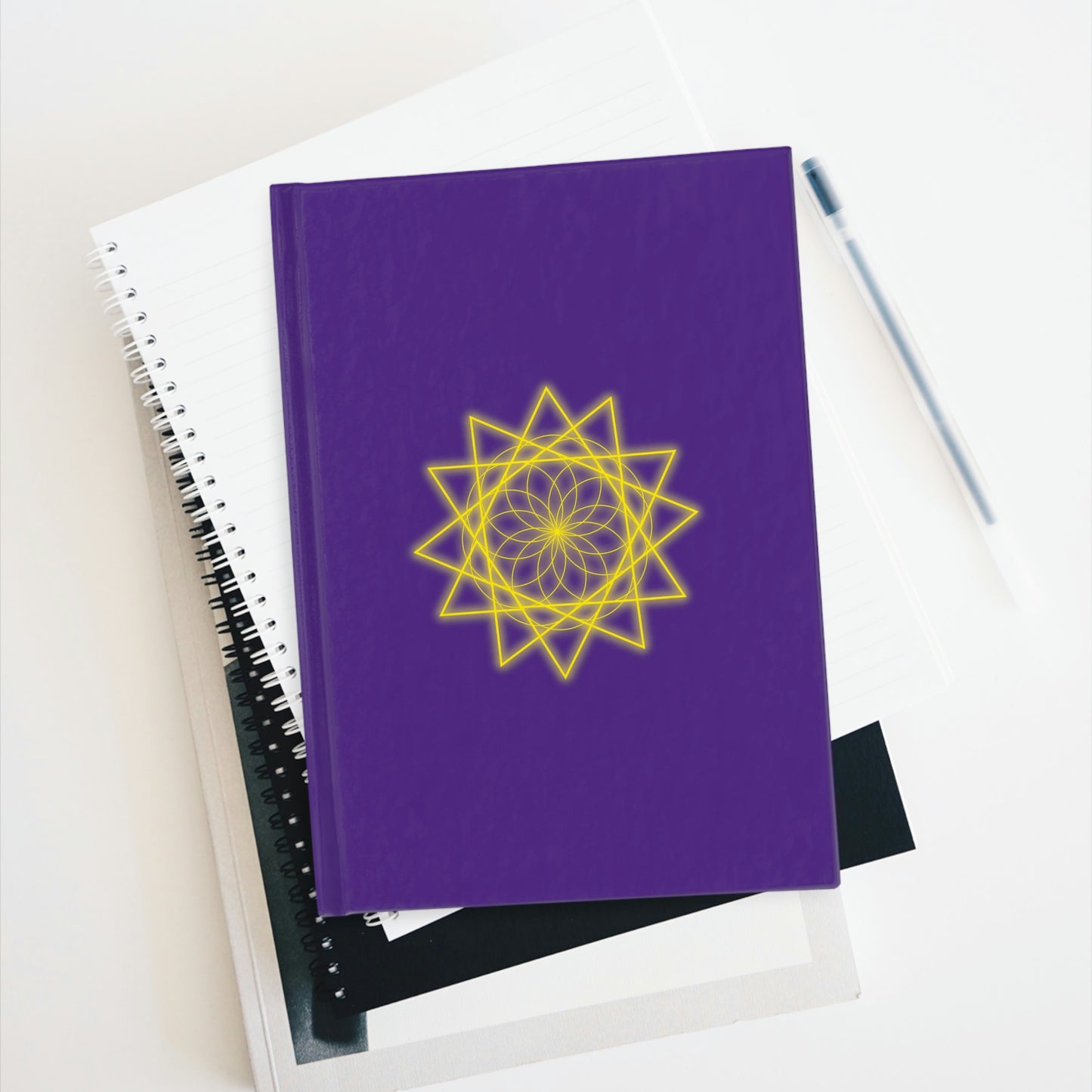 Sacred Geometry - Journal - Ruled Line - Purple Cover