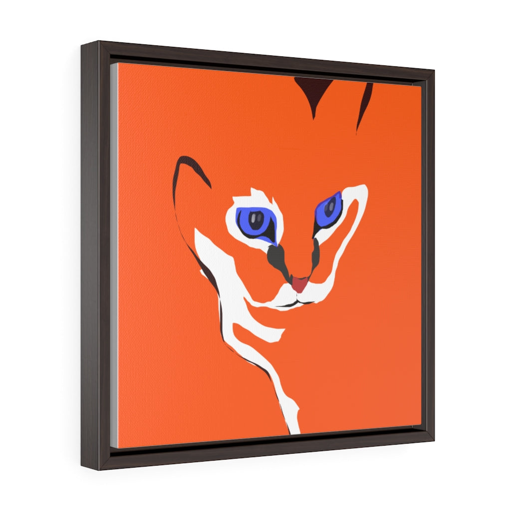 Cat Design - Square Framed Premium Gallery Wrap Canvas