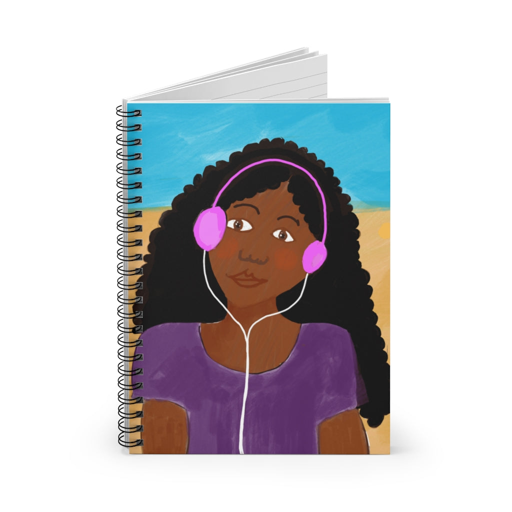 African-American Girl - Spiral Notebook - Ruled Line