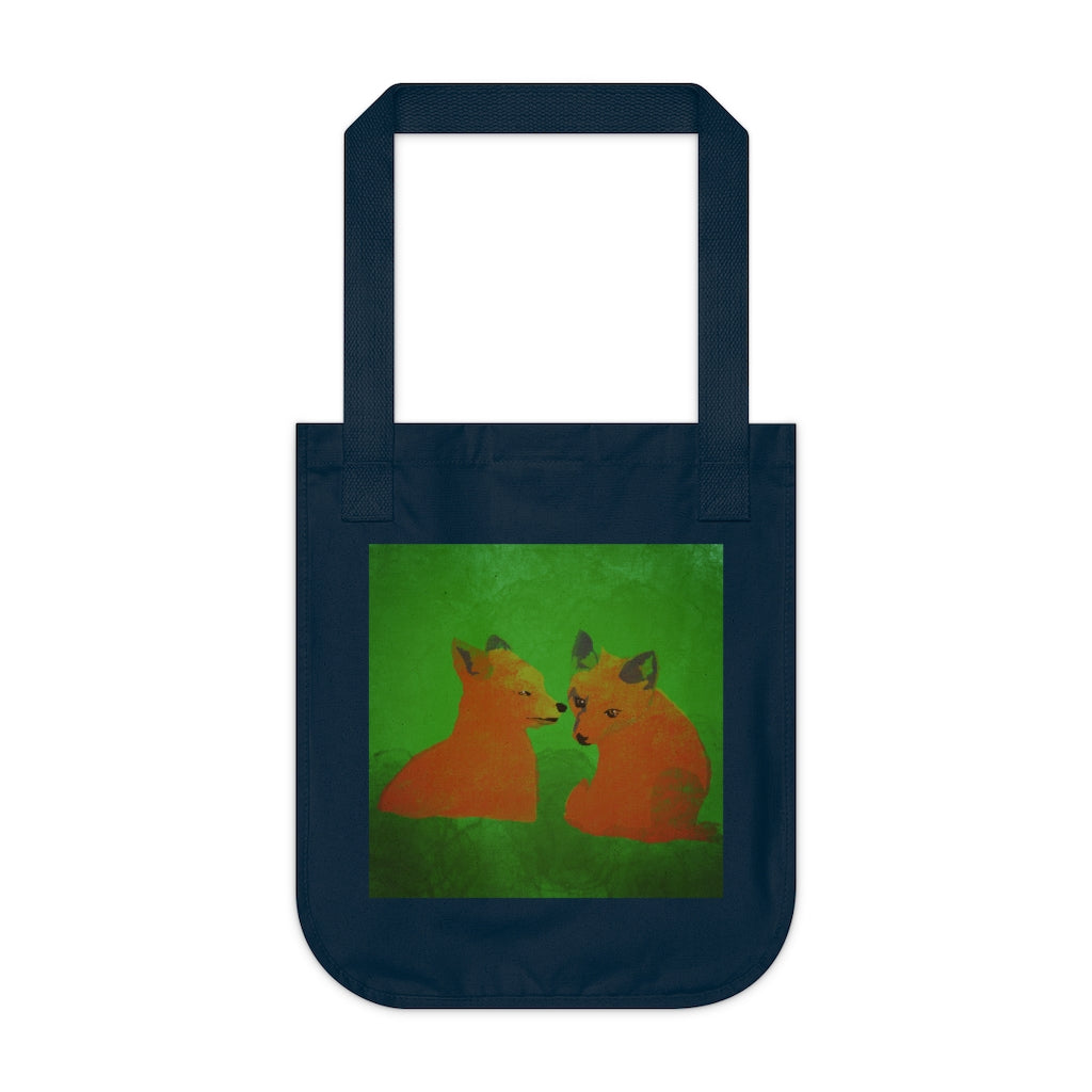 Organic Canvas Tote Bag - Foxes