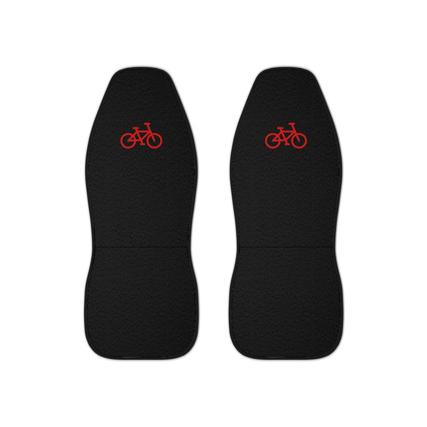 Black Car Seat Covers - Red Bike Print
