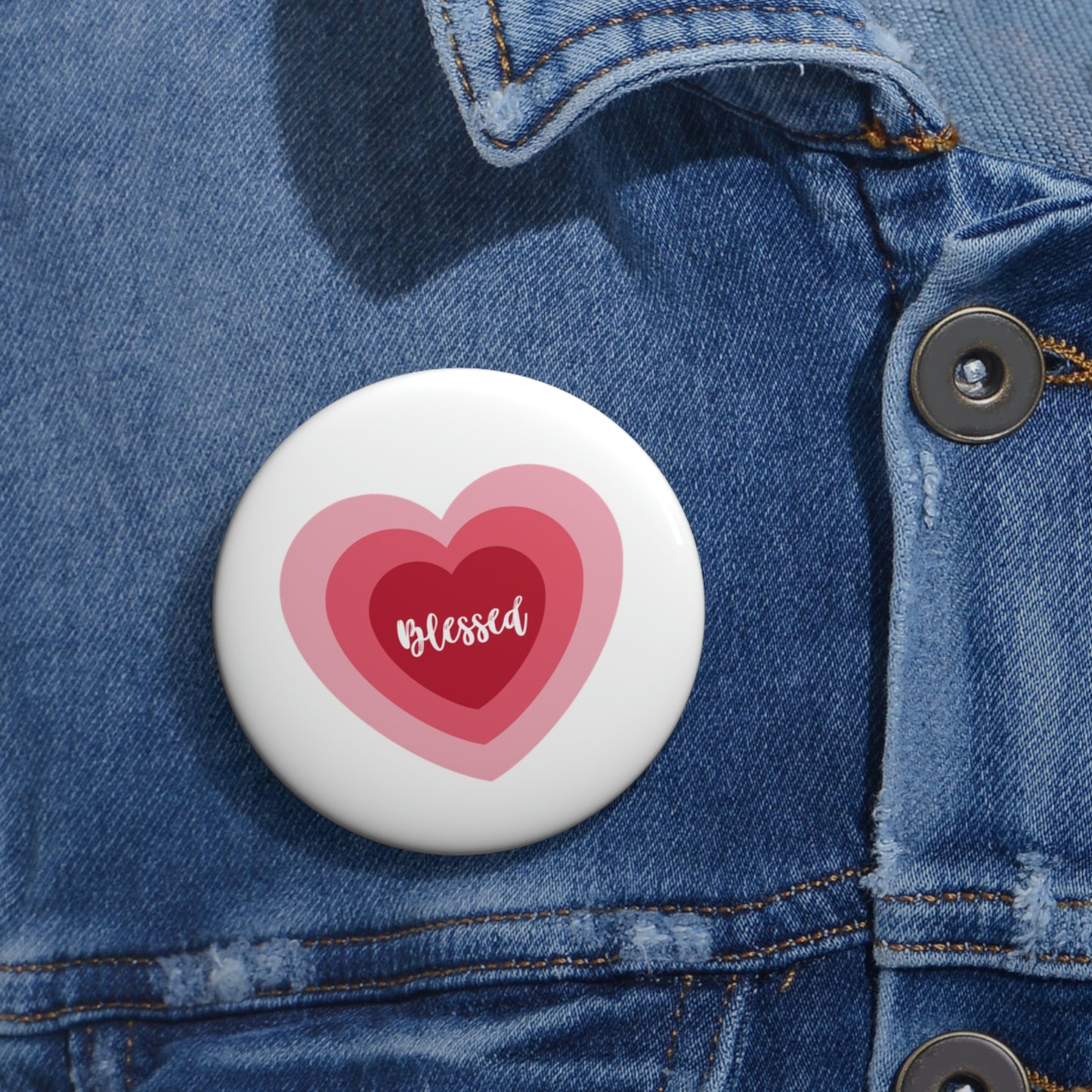 Blessed Heart Pin Button