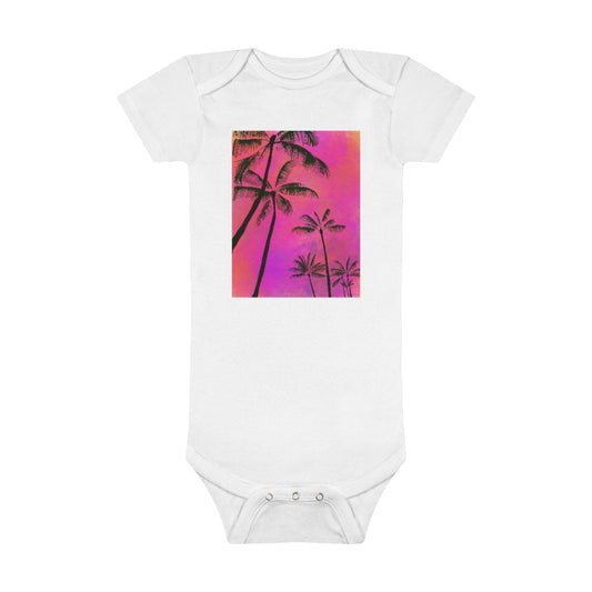 Palm Tree Onesie® Organic Baby Bodysuit