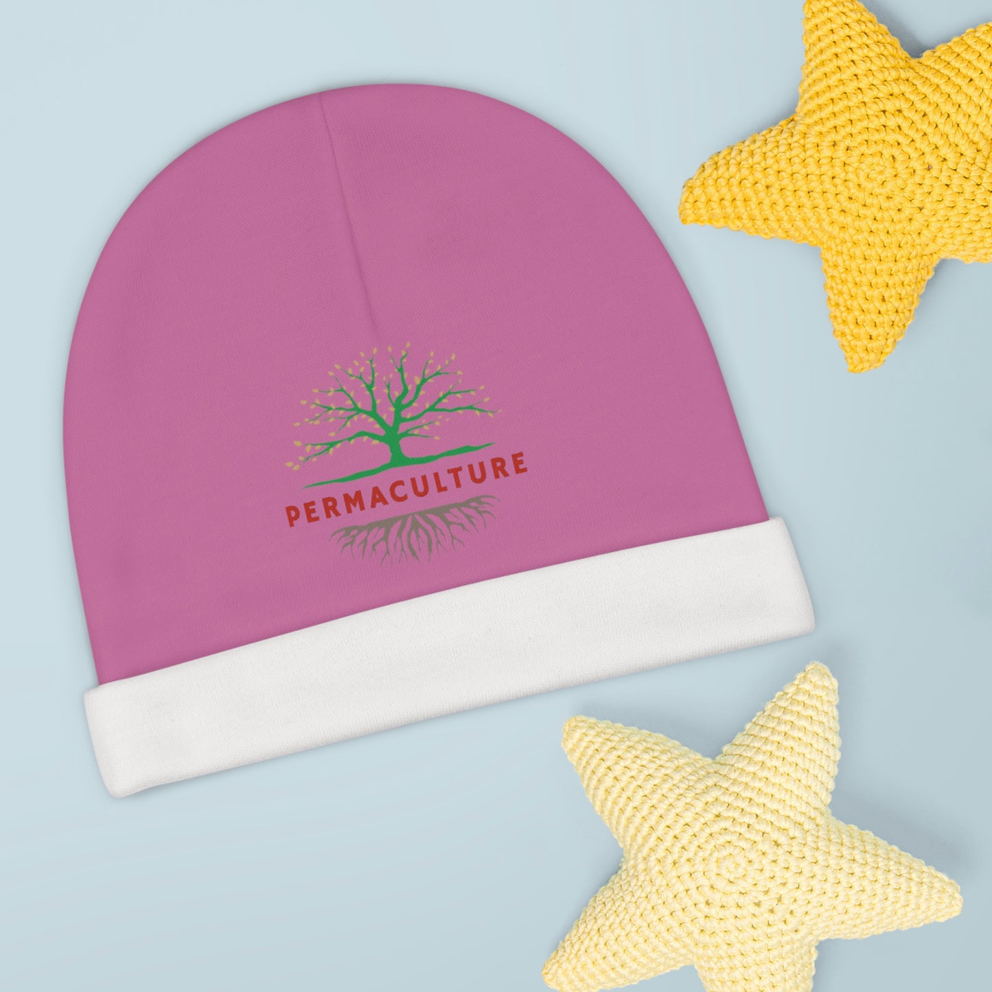 Pink Baby Beanie - Permaculture
