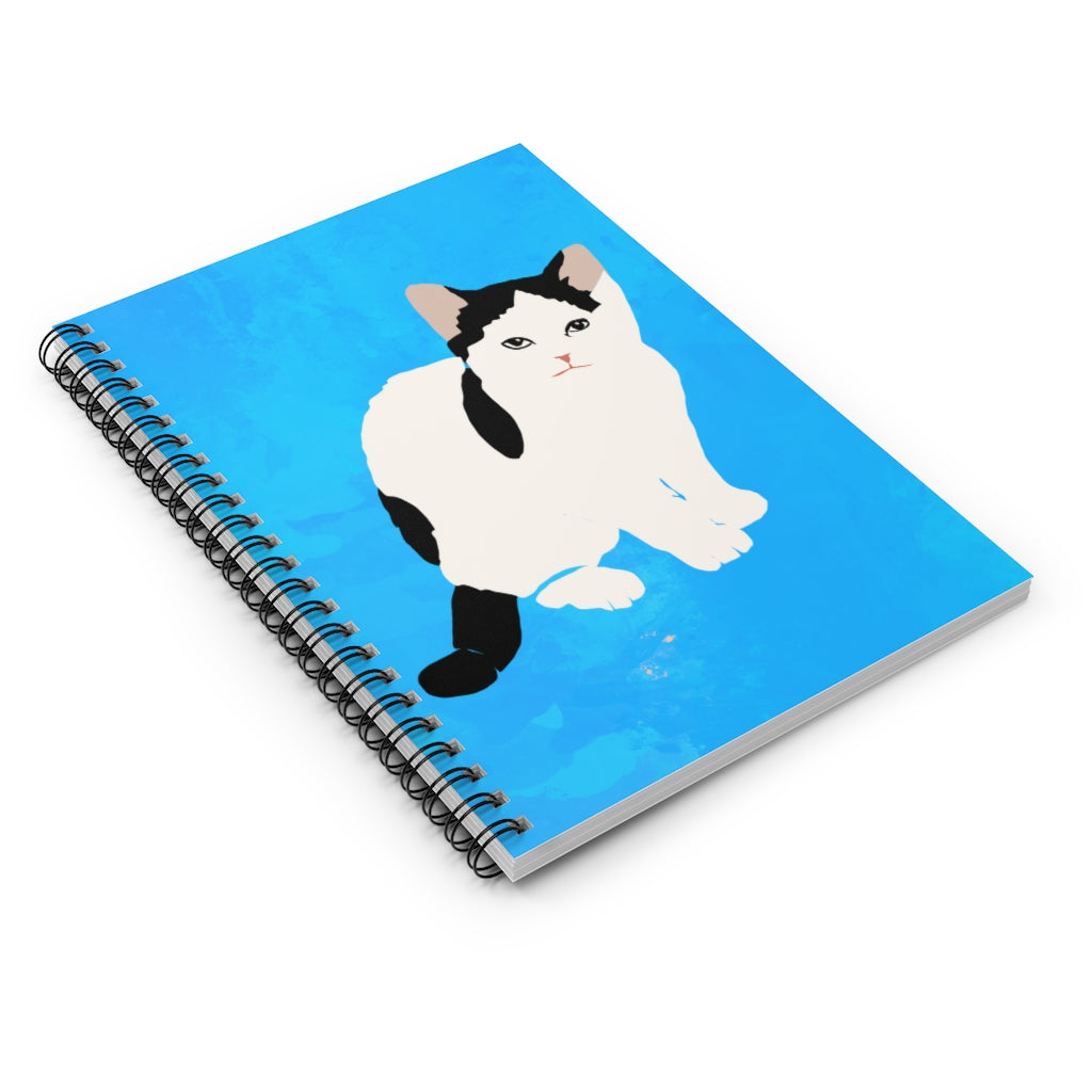 Kitty Cat Spiral Notebook - Ruled Line (Blue)