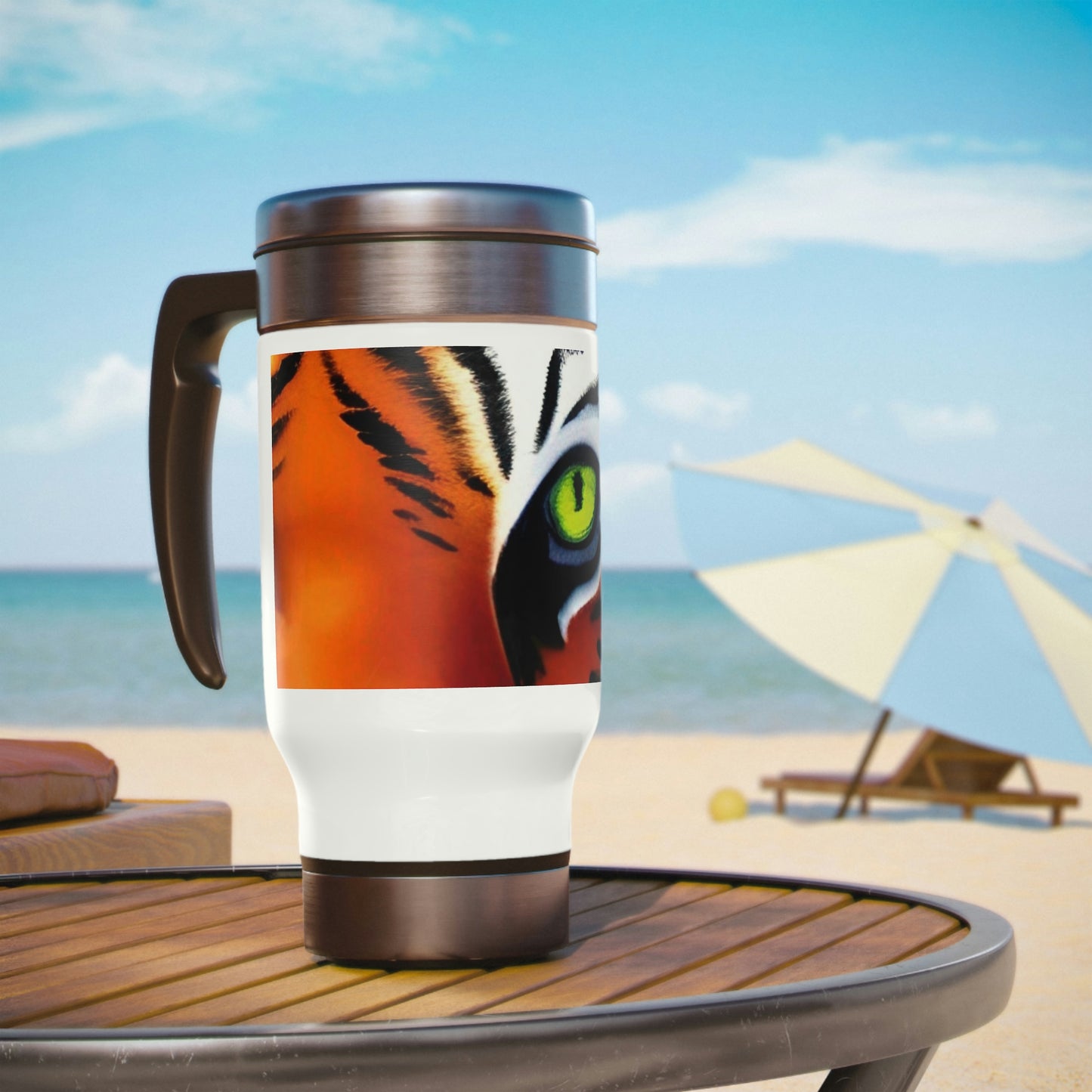 TIGER - Stainless Steel Travel Mug with Handle, 14oz