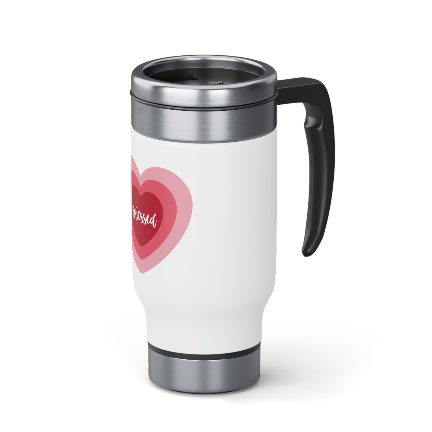 Blessed Heart - Stainless Steel Travel Mug with Handle, 14oz